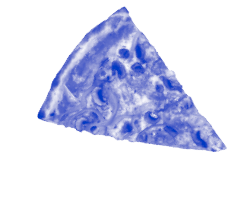 duotone image of a slice of pizza